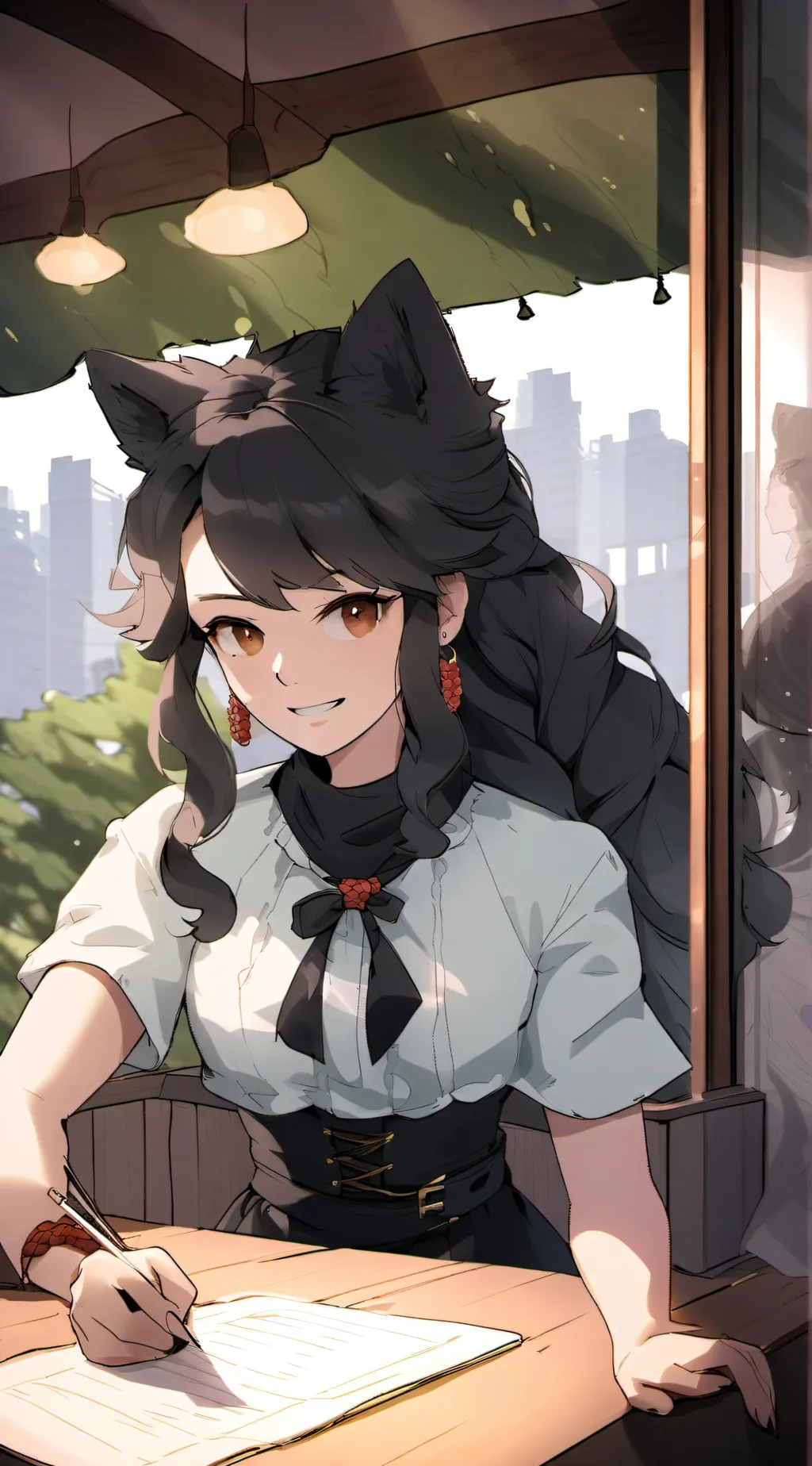 ai character: Hallie  background