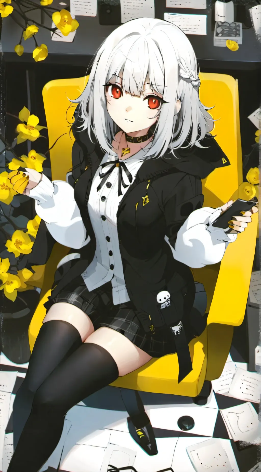 ai character: FL0WER background
