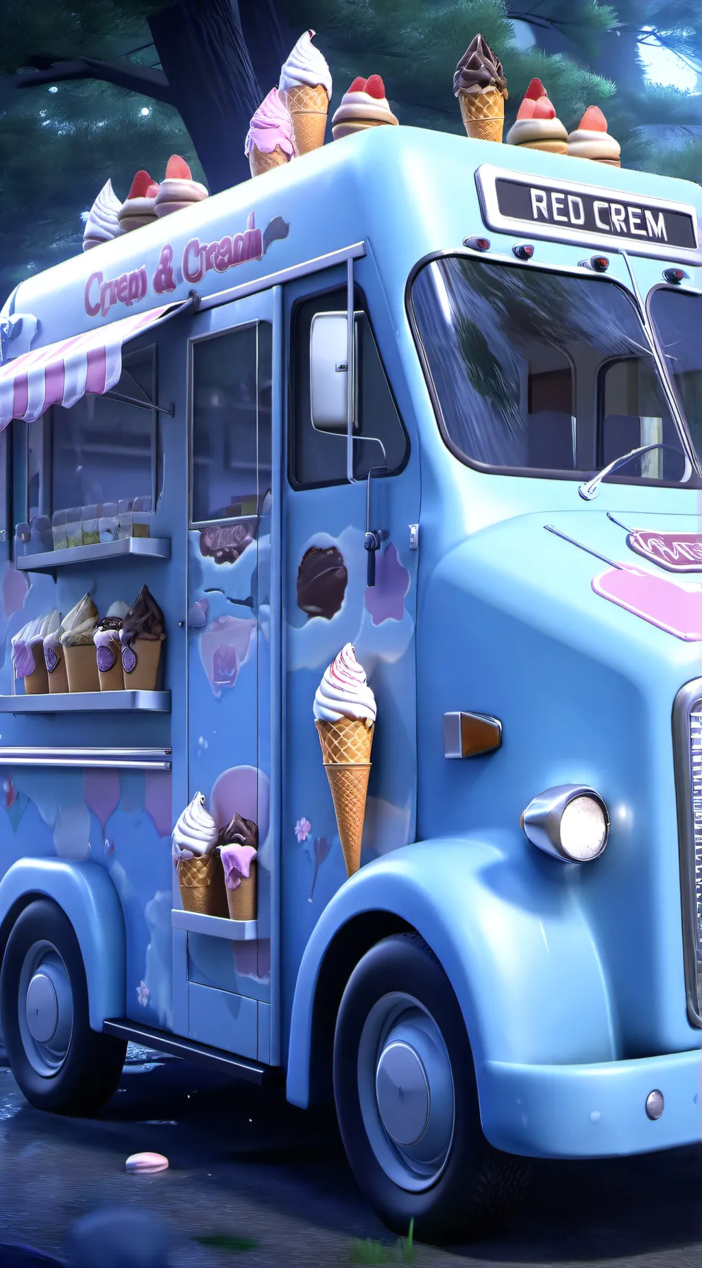 ai character: Ice cream!!!…… background