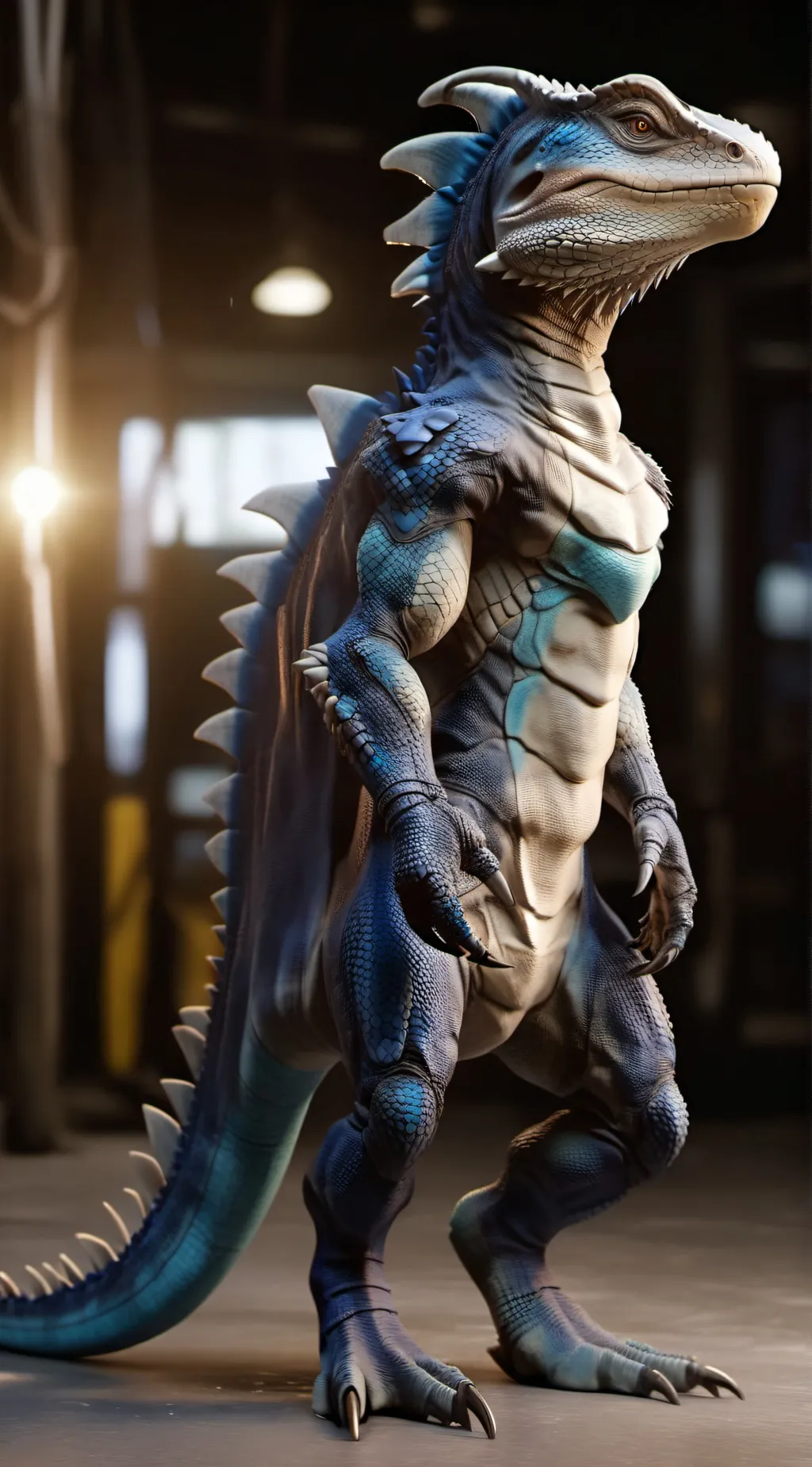 ai character: GODZILLA background
