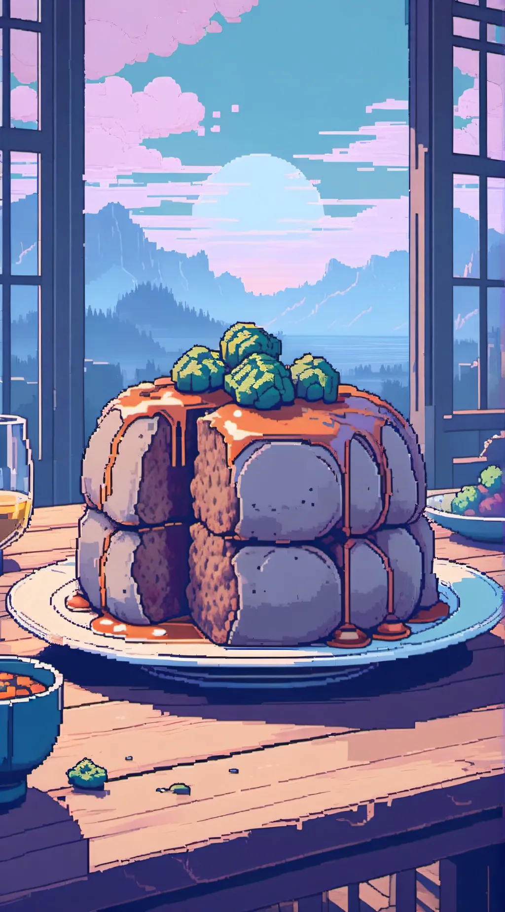 ai character: Food background