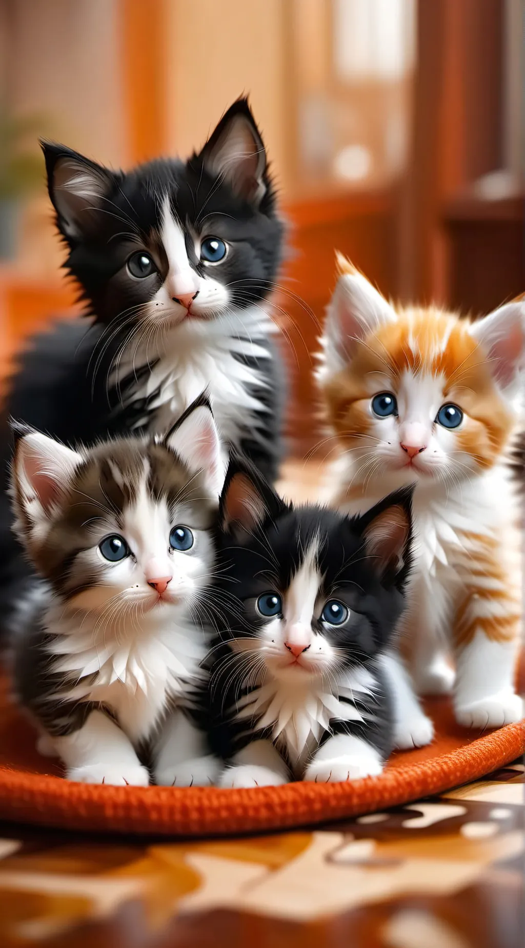 ai character: Cat family. background