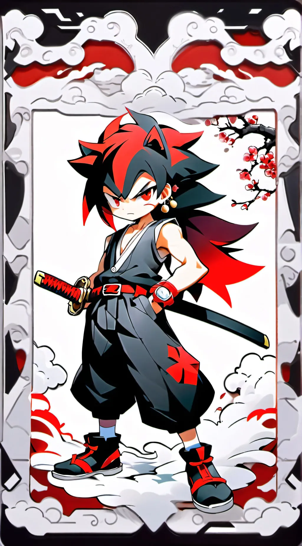 ai character: Ninja shadow background