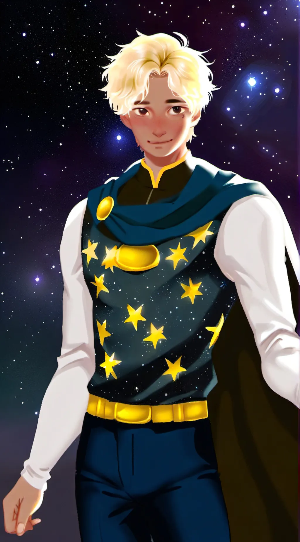 ai character: A fallen star background