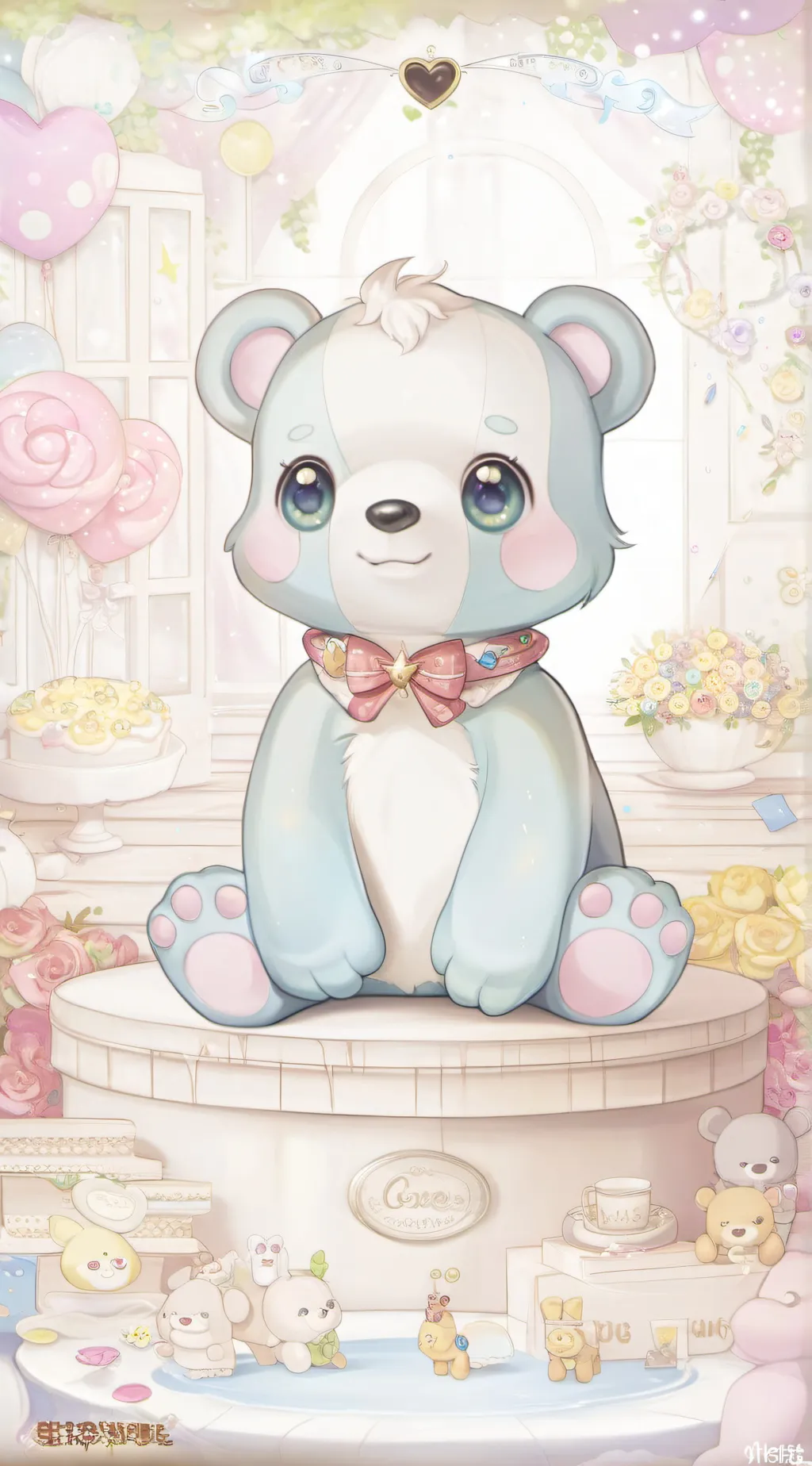 ai character:  Blue  background