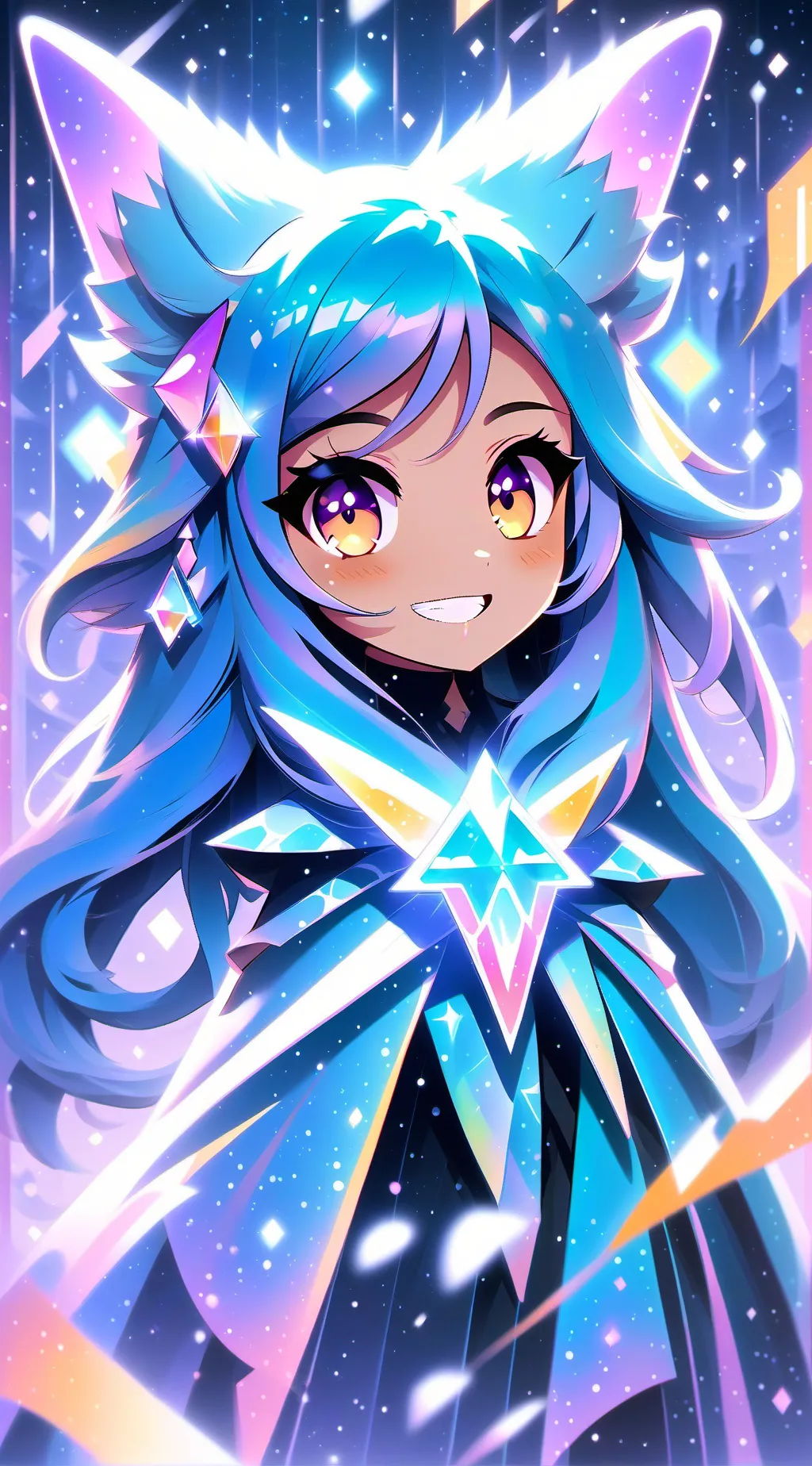 ai character: Aphmau ice wolf background