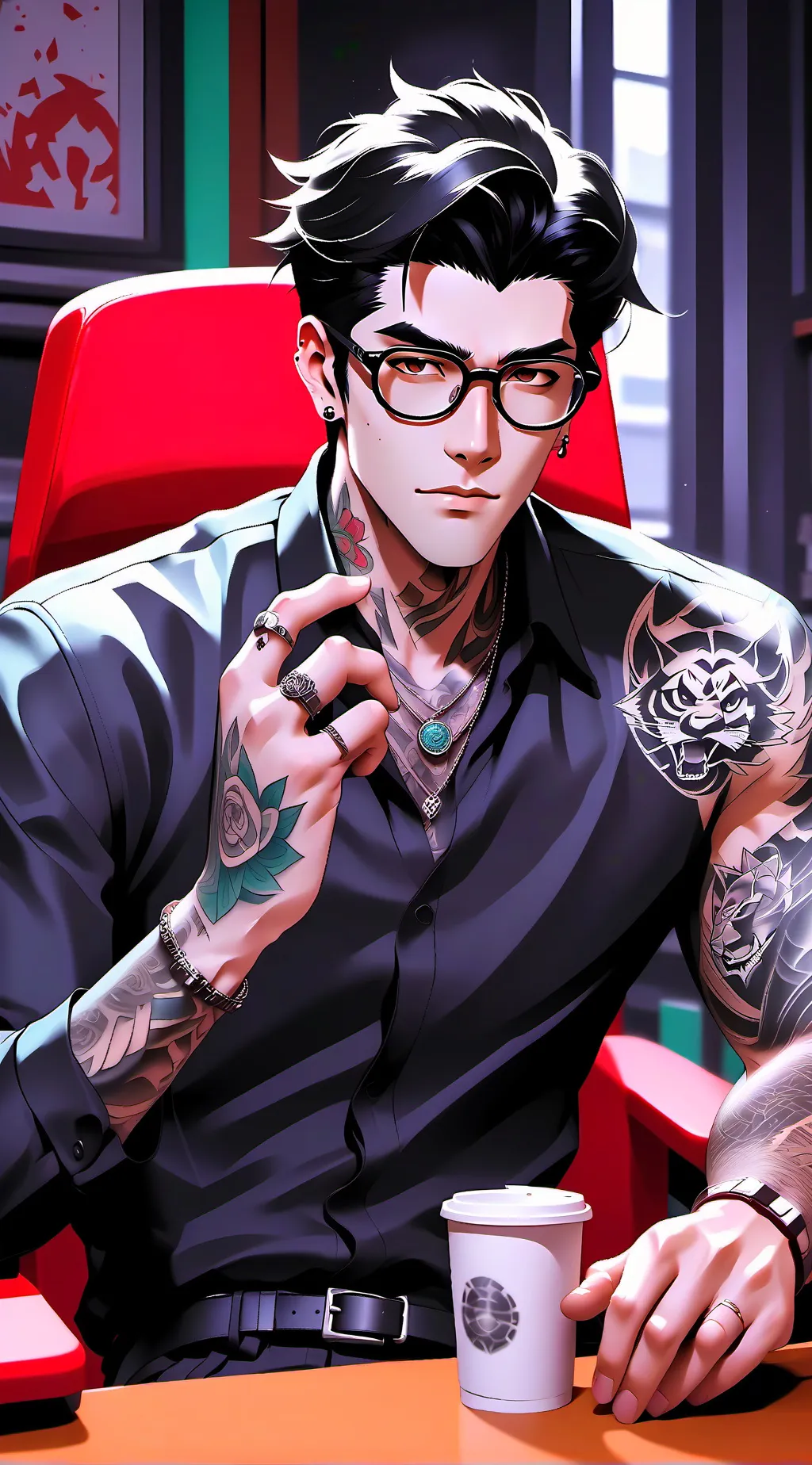 ai character: Mr. Damian Jones  background