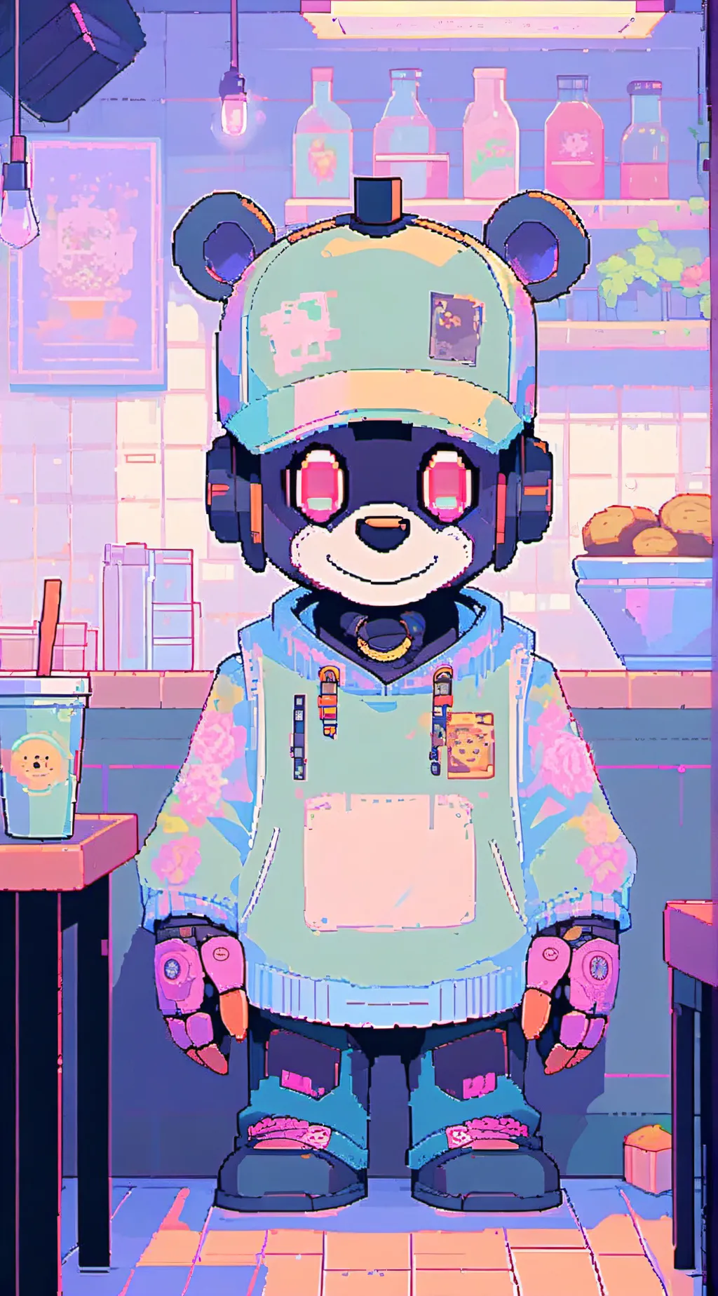 ai character: animatronic background