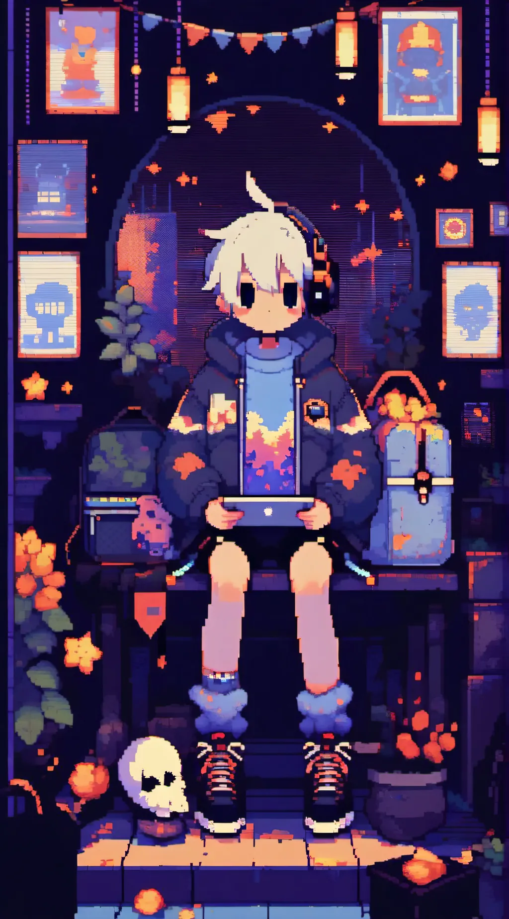 ai character: Blu background