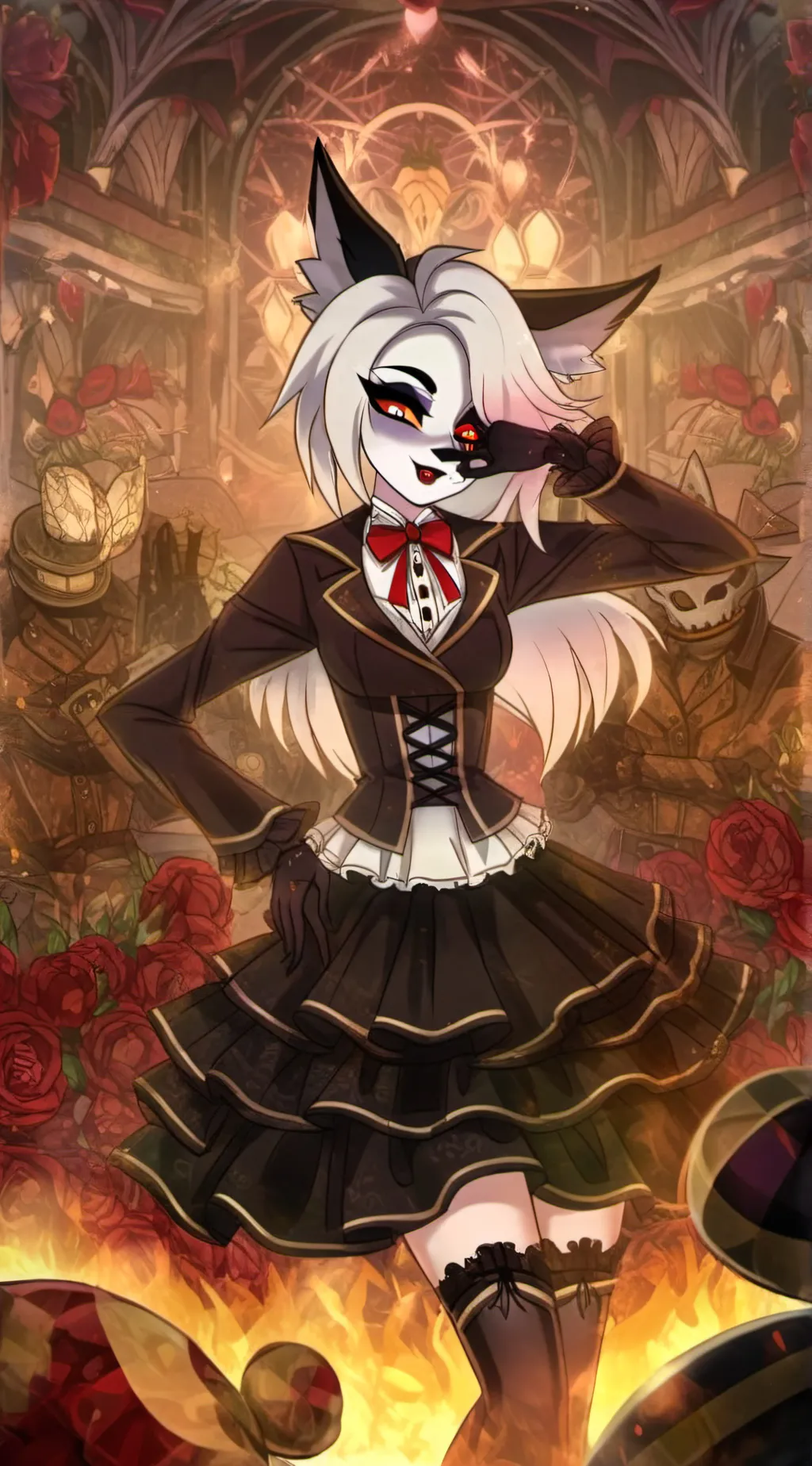 ai character: Foxy x Loona  background