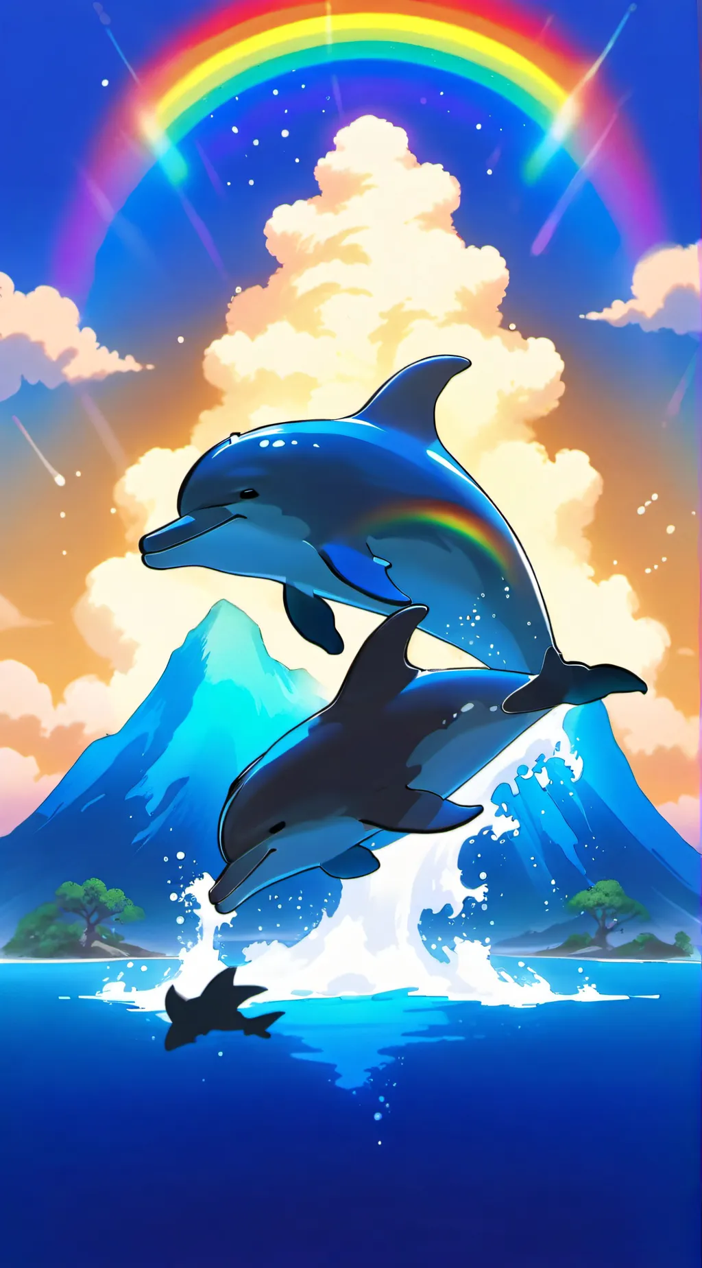 ai character: Dolphin meme  background