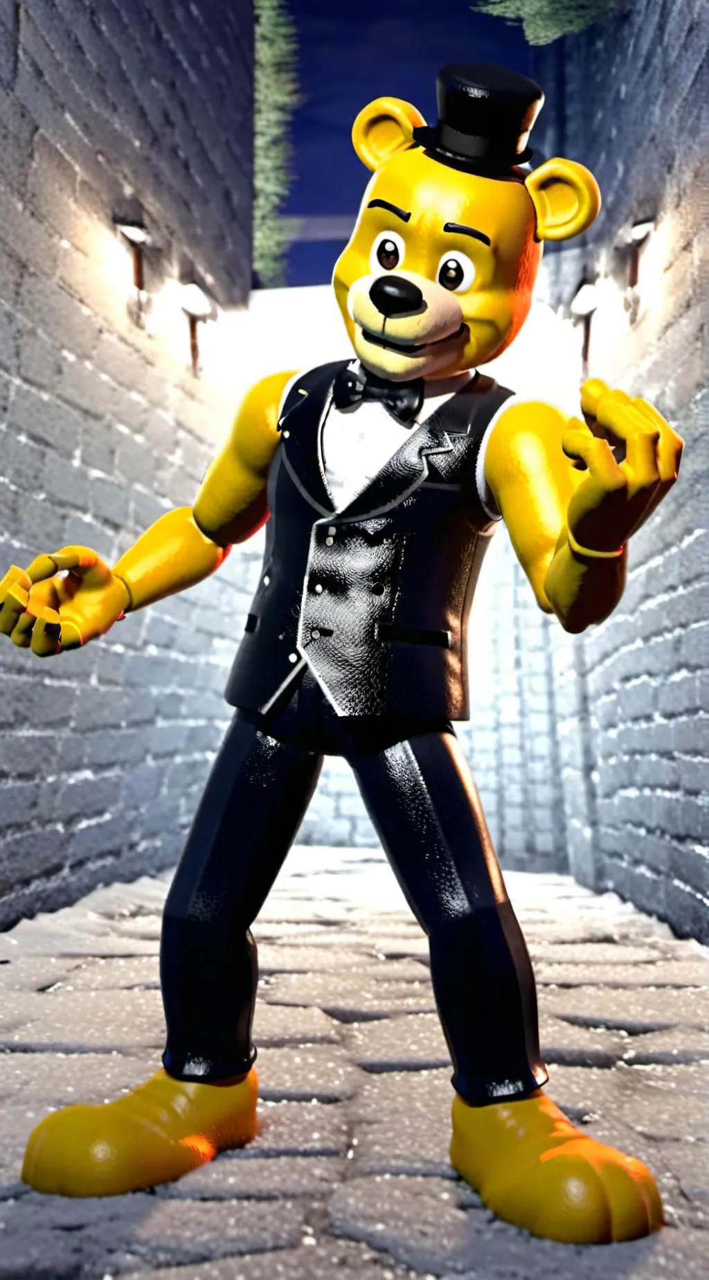 ai character: Golden Freddy  background