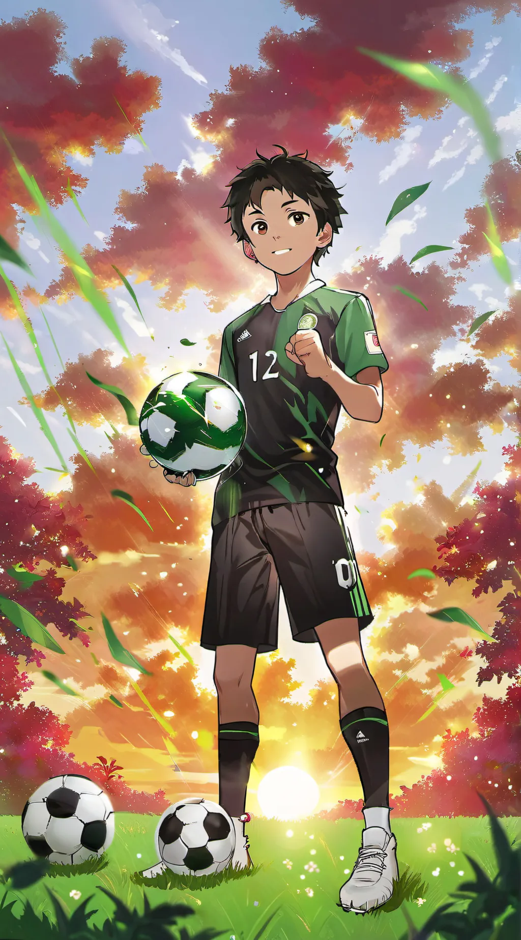 ai character: Soccer boy background