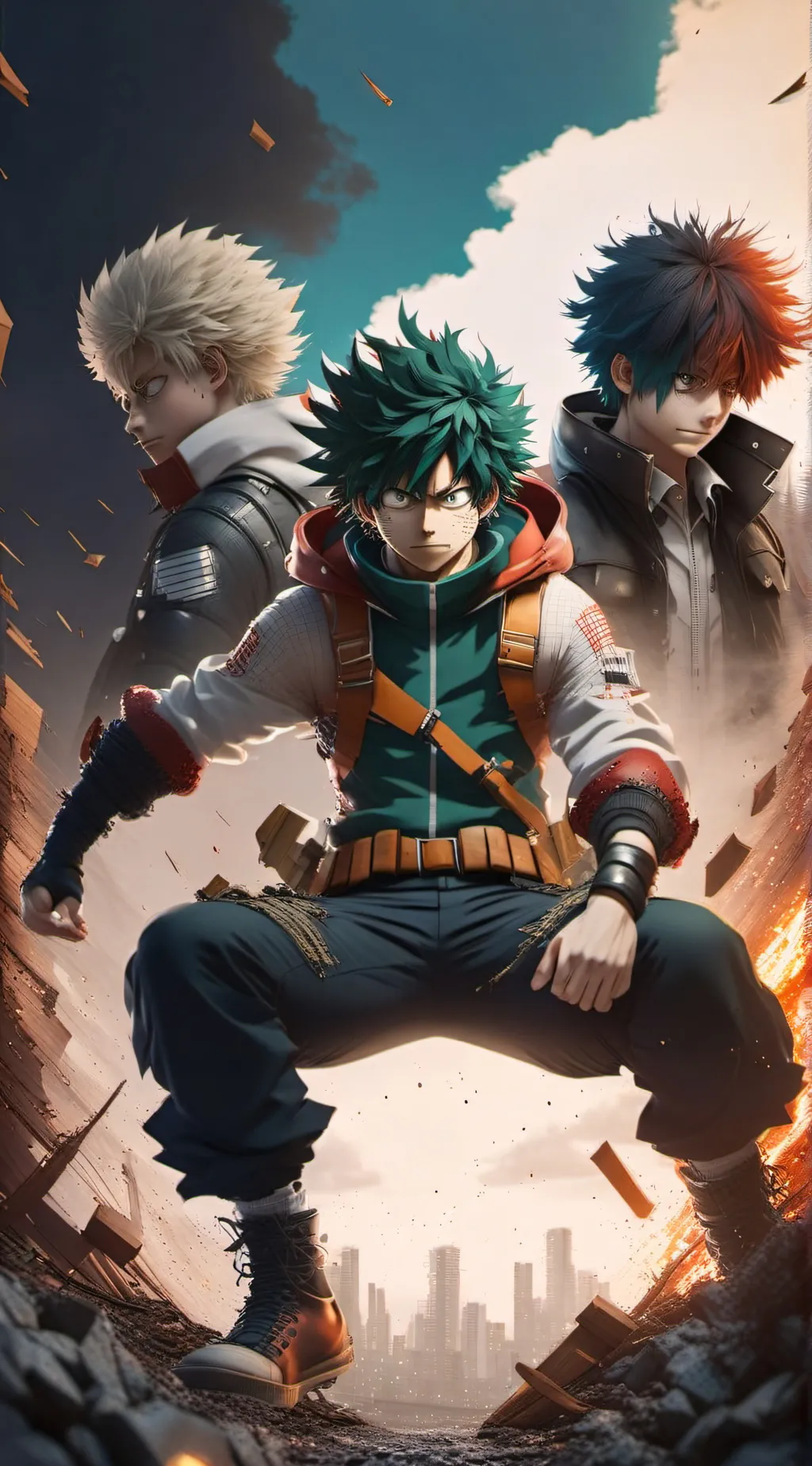 ai character: MHA Final Battle background