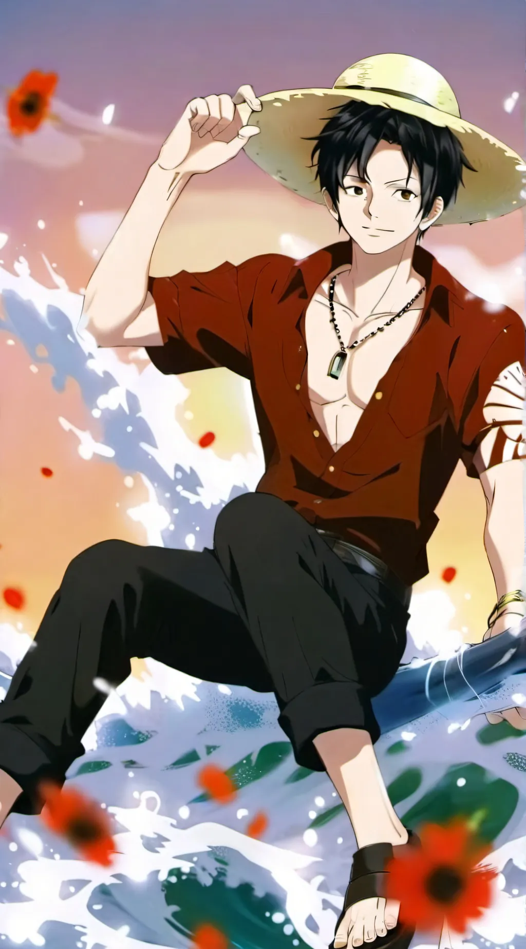 ai character: Straw hat pirates background