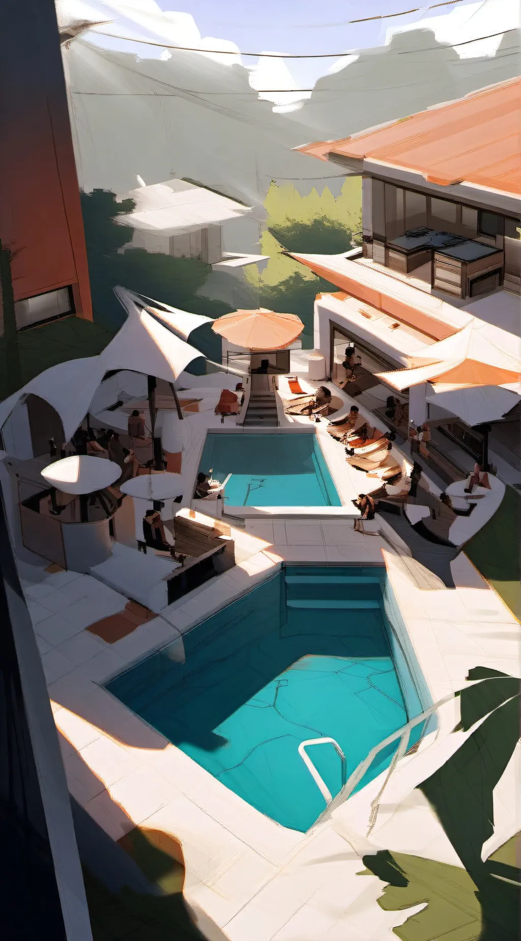 ai character: FNF Pool Party background