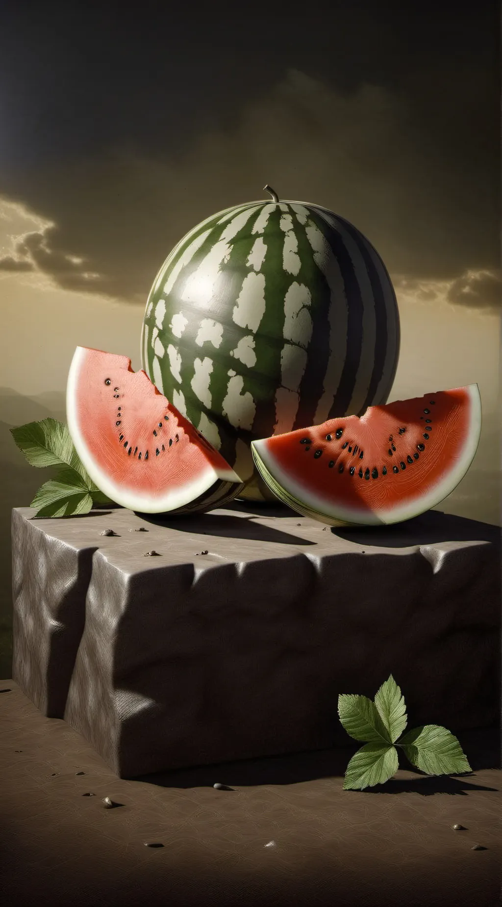 ai character: sunny and melon background