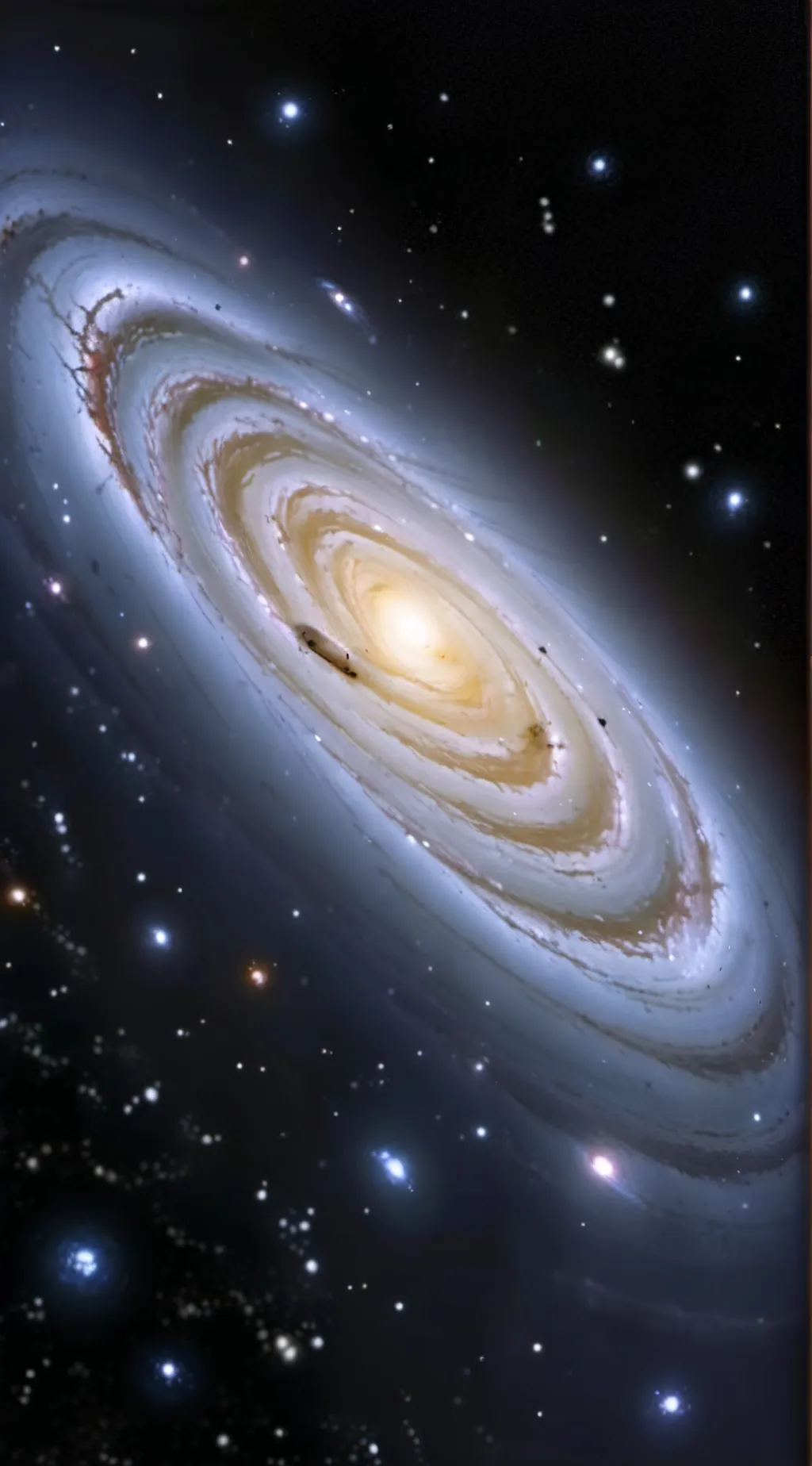 ai character: andromeda galaxy background