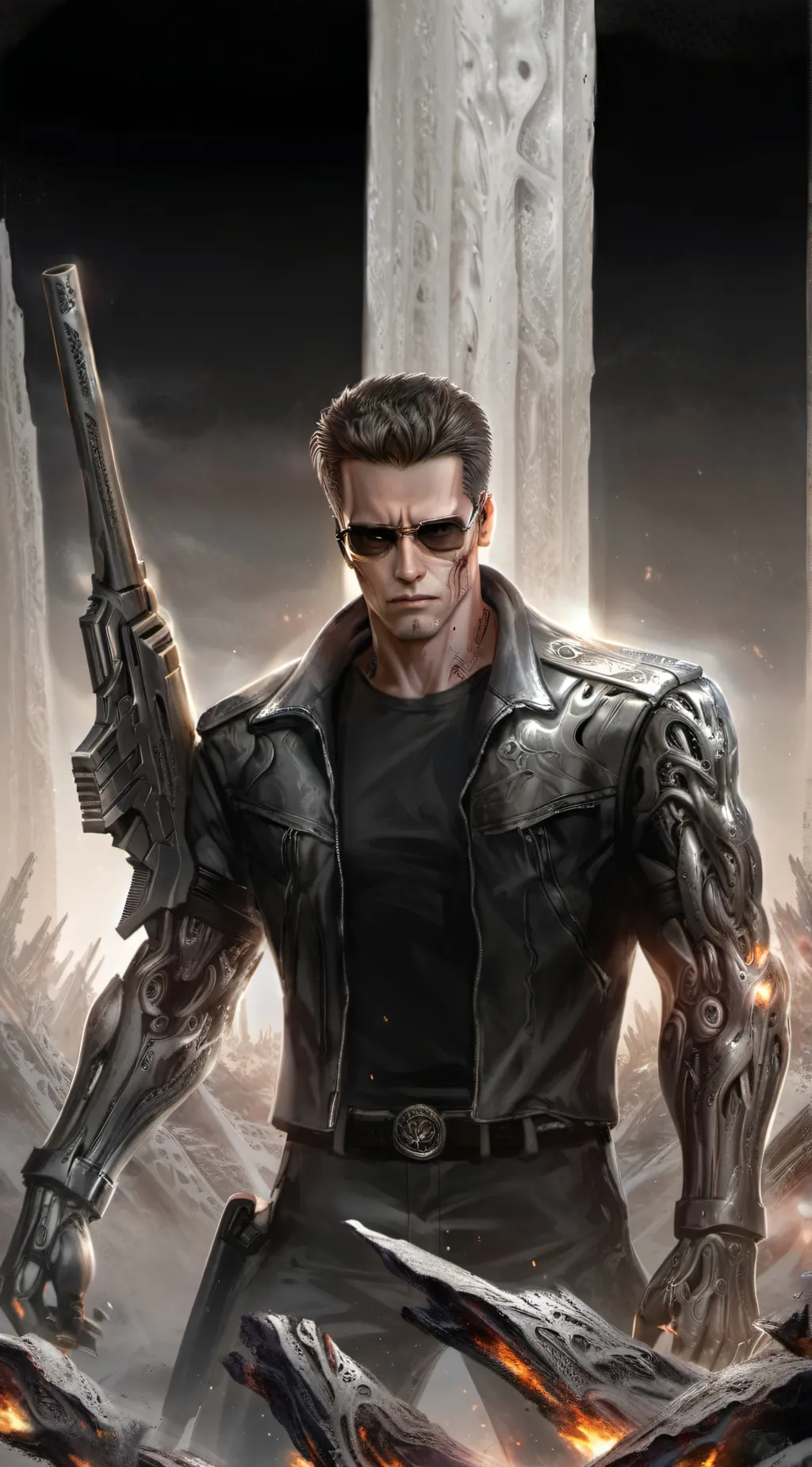 ai character: Terminator  background