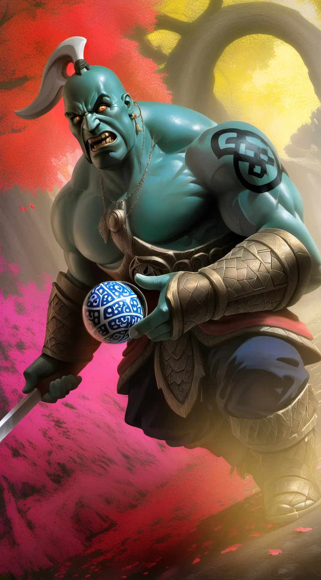 ai character: Skibidi Warrior background