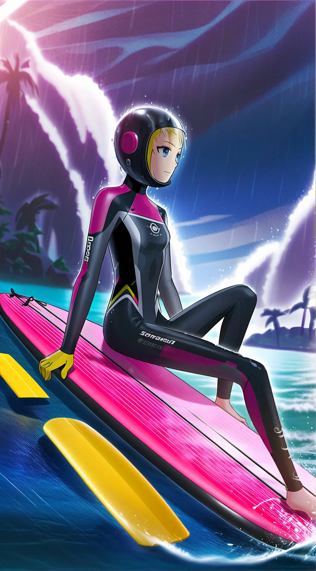 ai character: Shiny Surfing background