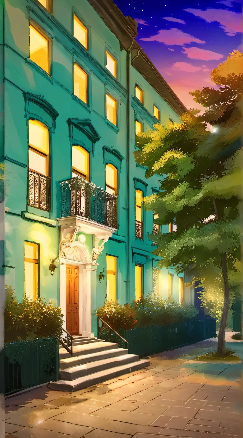 ai character: Aster Apartments background