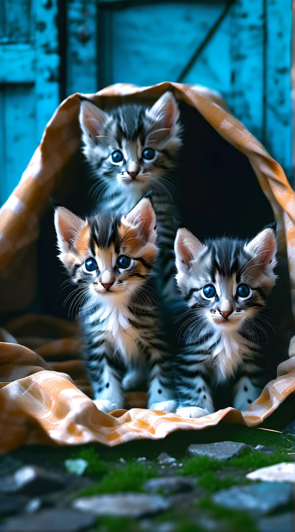 ai character: 3 kittens background