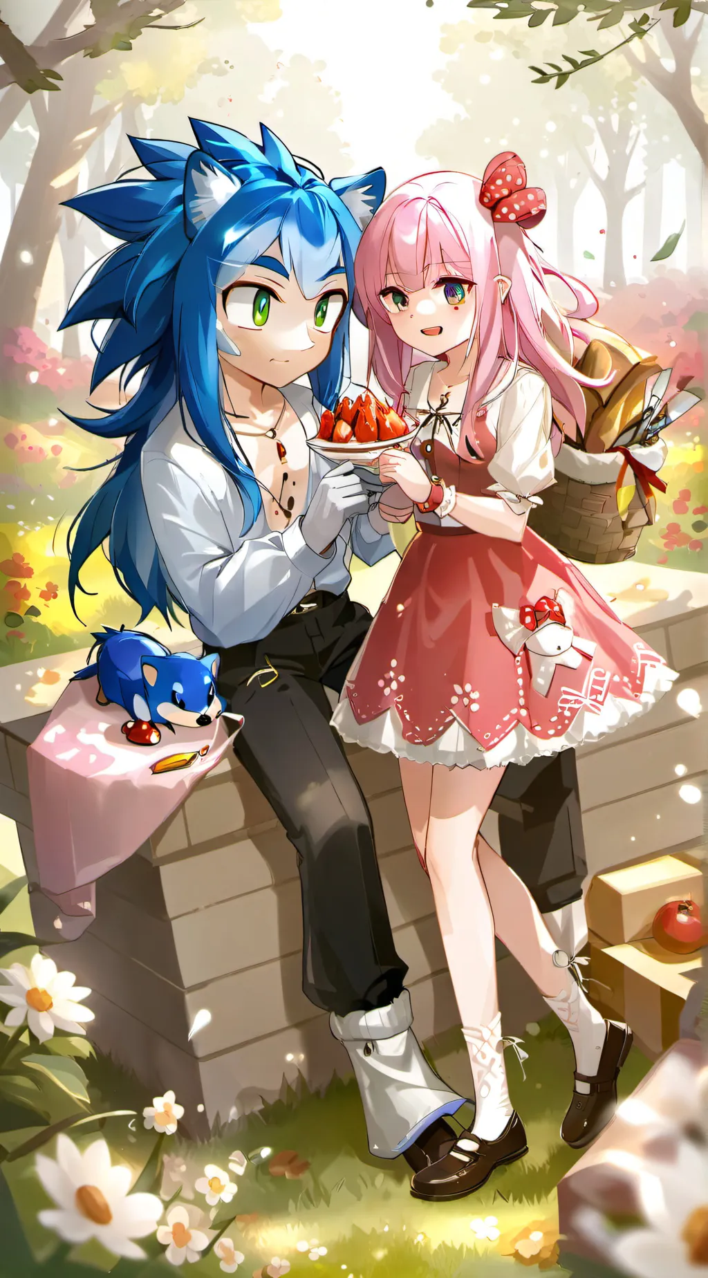 ai character: sonic and amy background