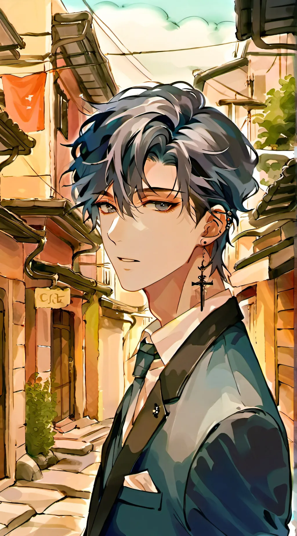 ai character: «Aren't you...?» background