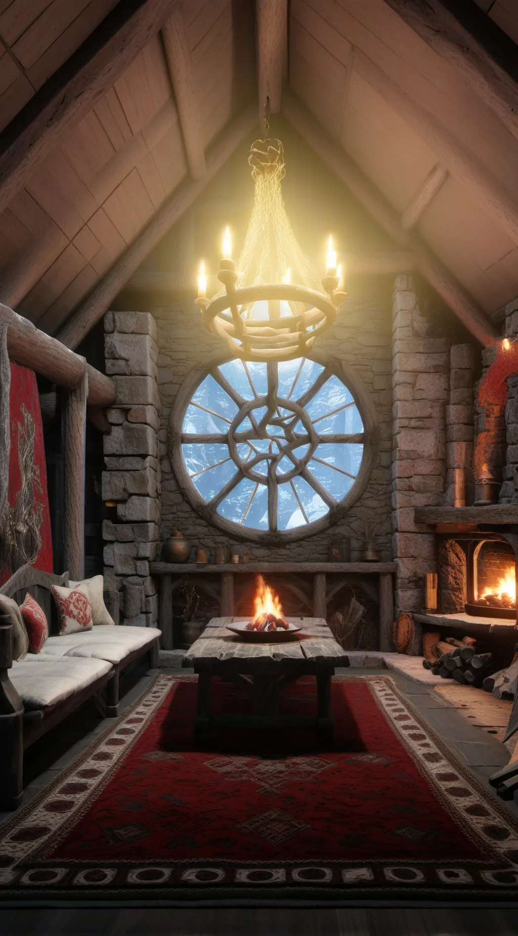 ai character: Daybreak Cabin background