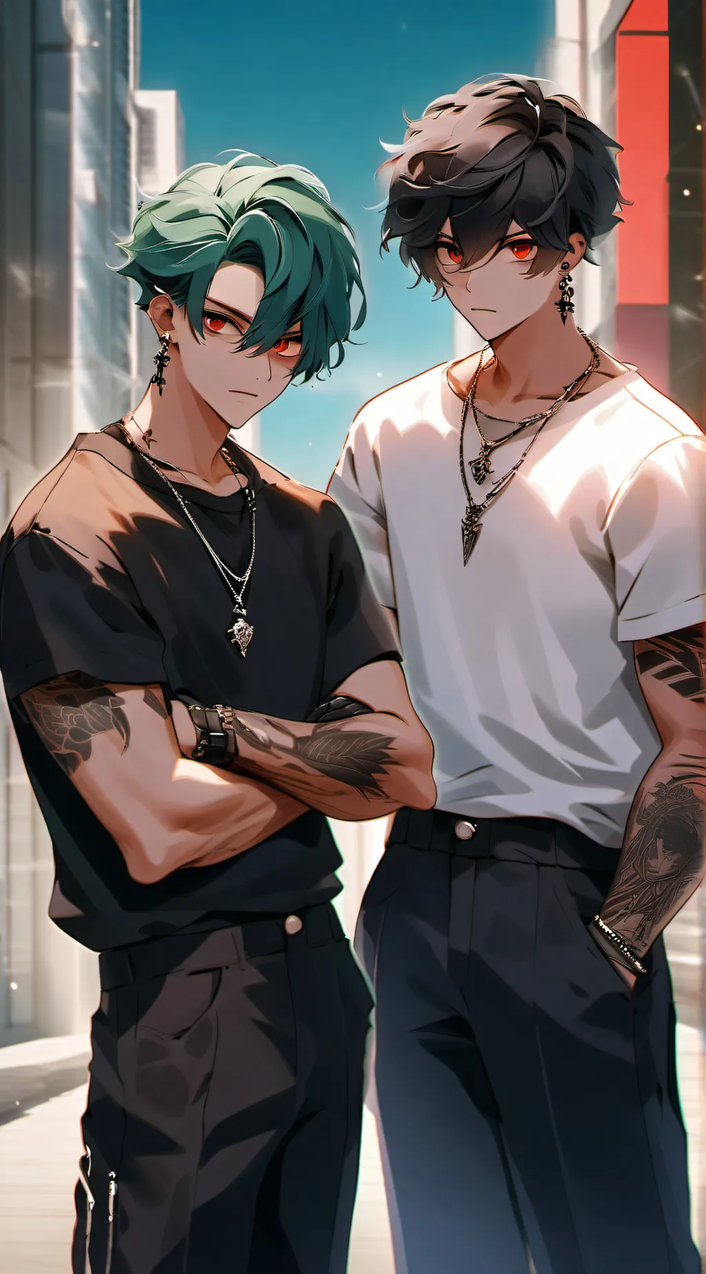 ai character: Ethan and Nathan  background
