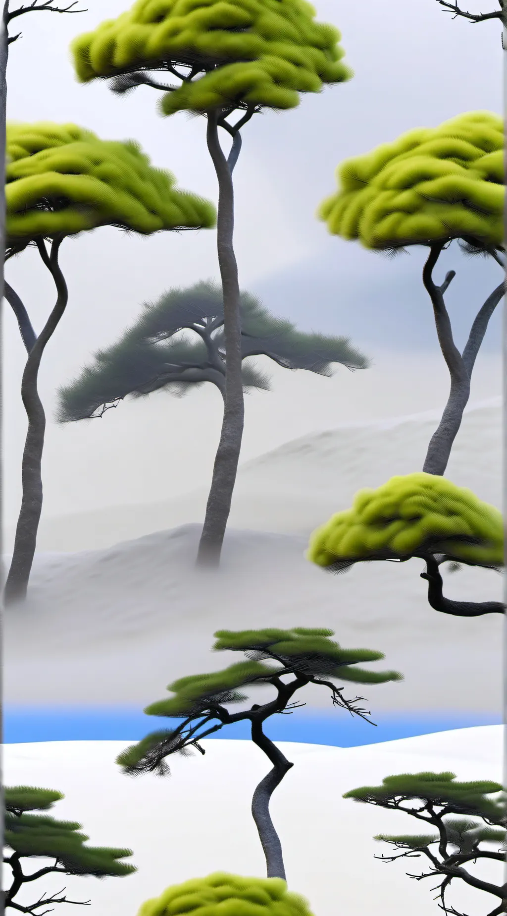ai character: Trees vs ducks background