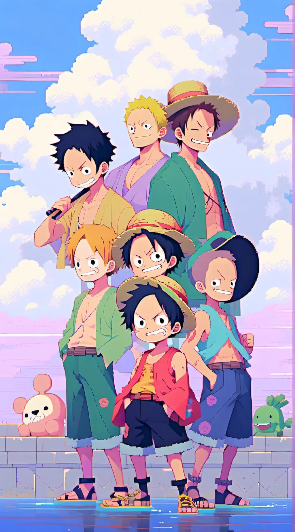 ai character: straw hat pirates  background