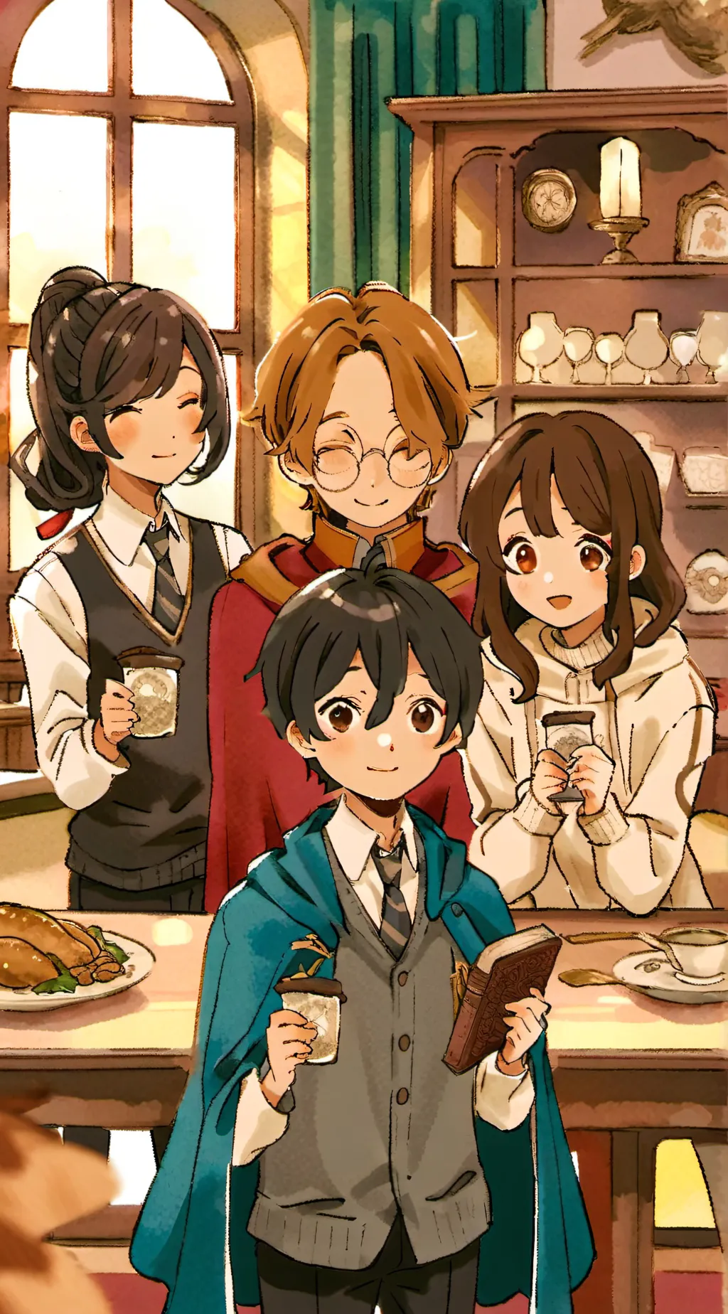 ai character: Avengers x Hp x Gi background