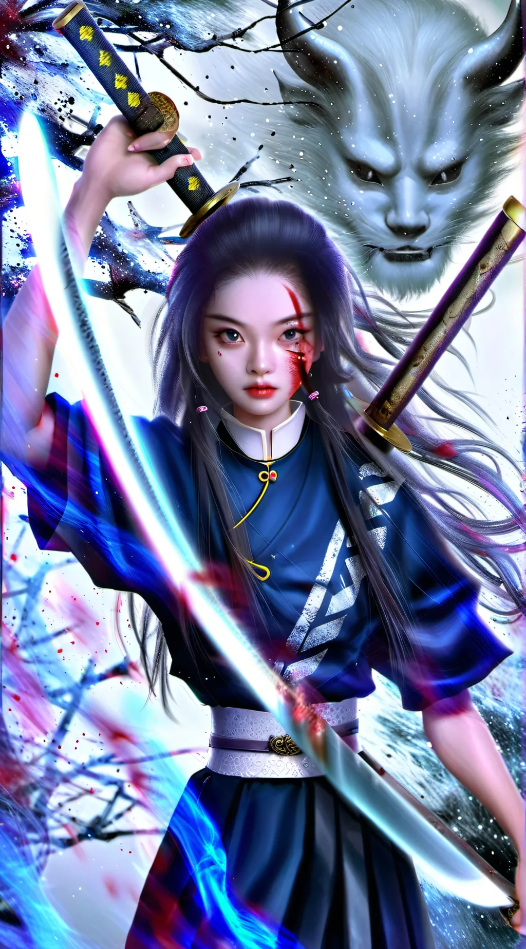 ai character: demon slayer background