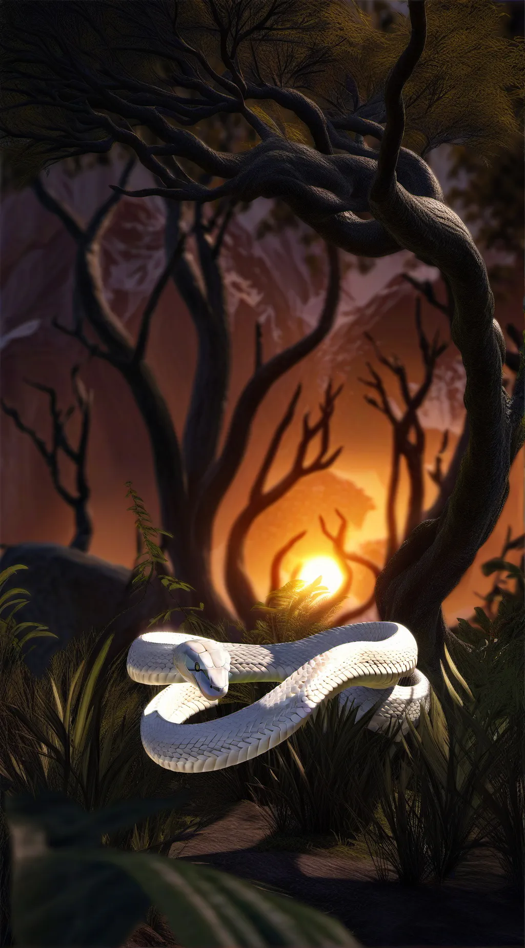 ai character: giant hungry snake background