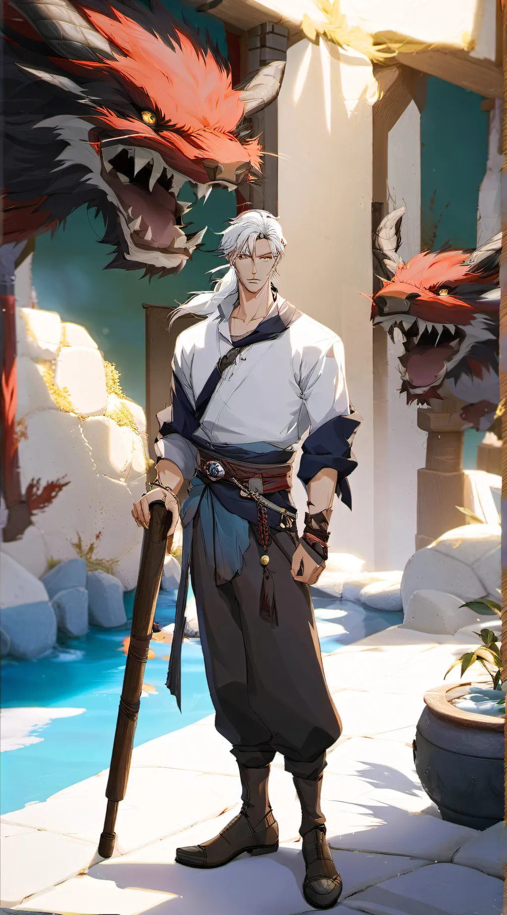 ai character: Kny modern au background