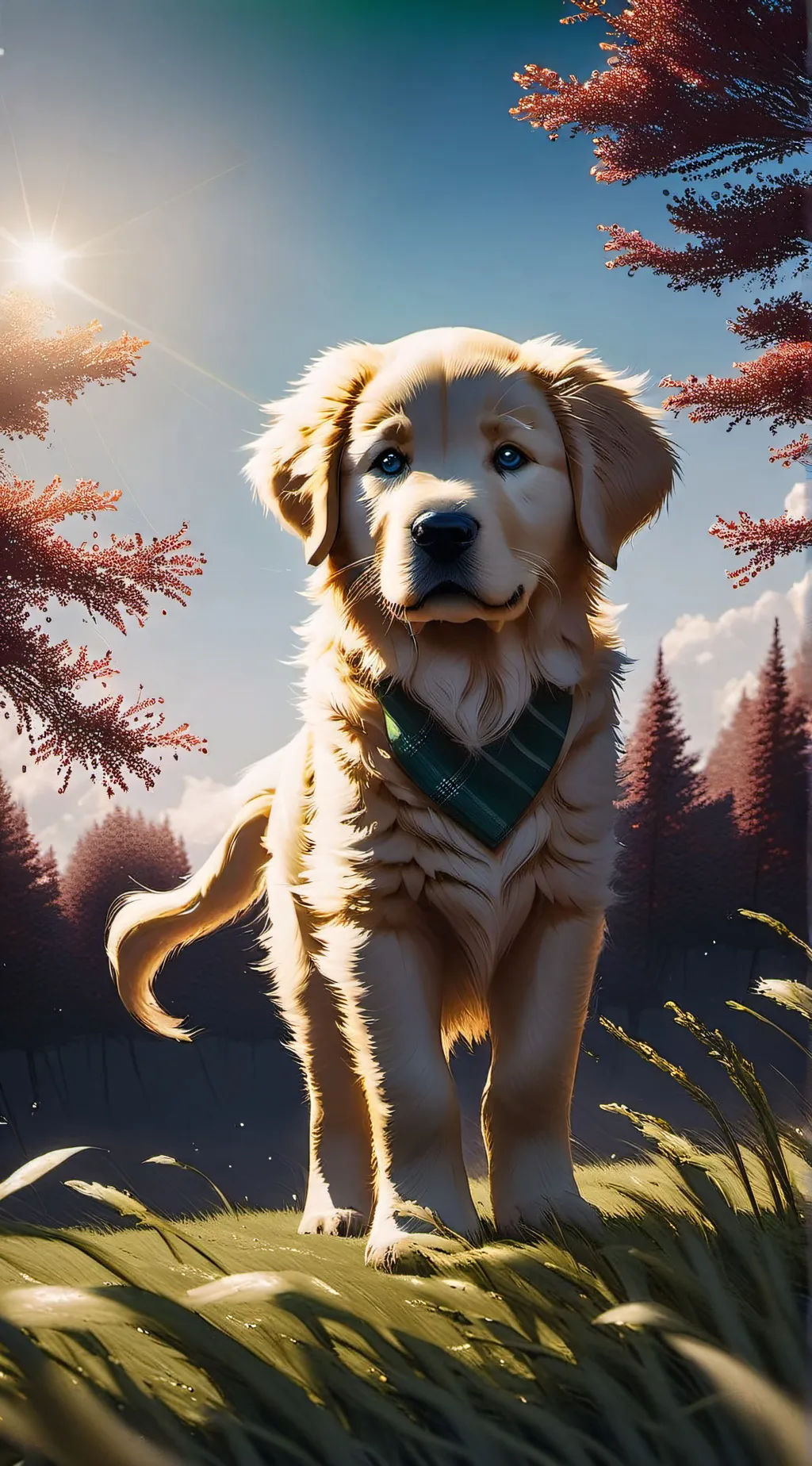ai character: Emmy, A GRetriever background