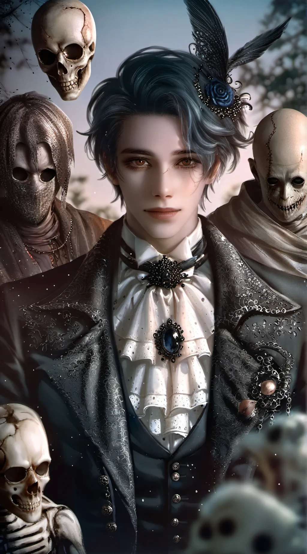 ai character: Creepypasta boys  background