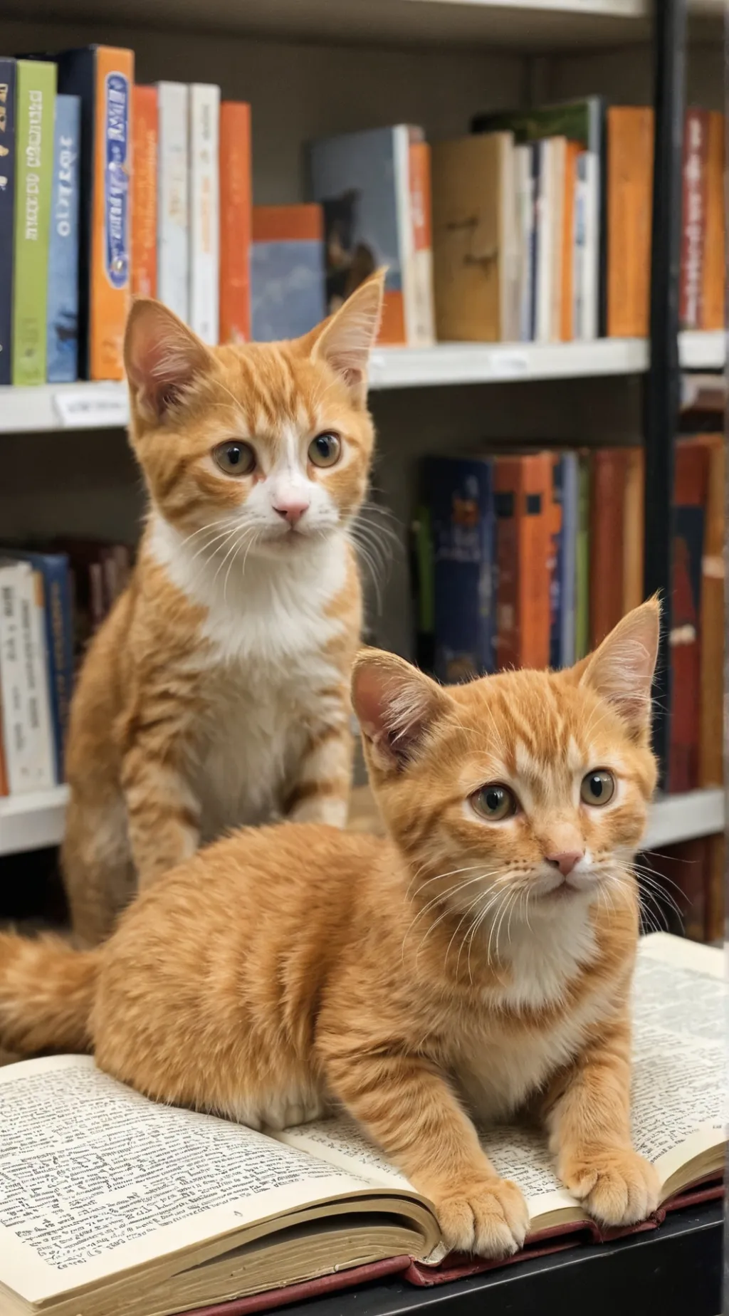 ai character: Kitten cafe background