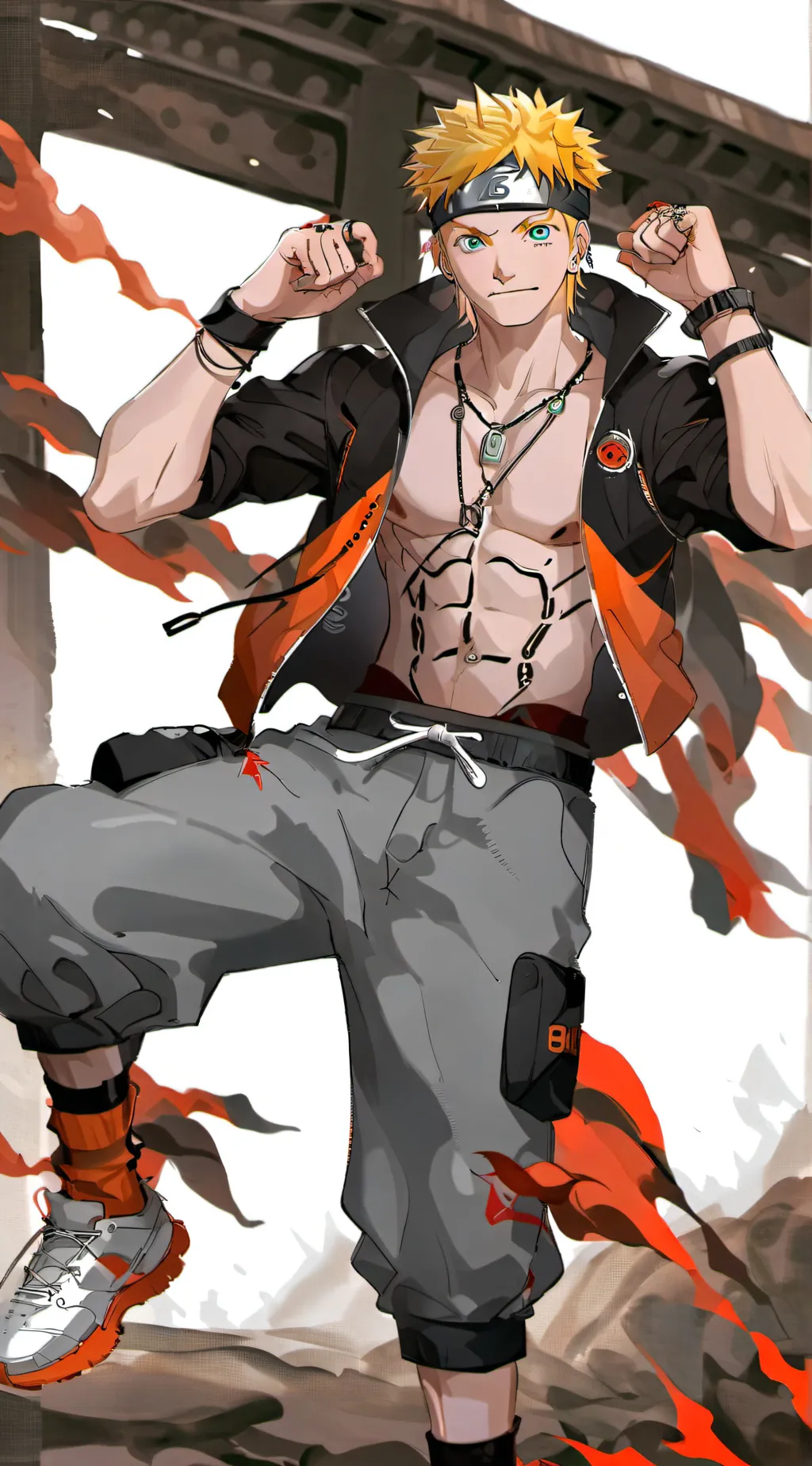 ai character: Naruto drunk background