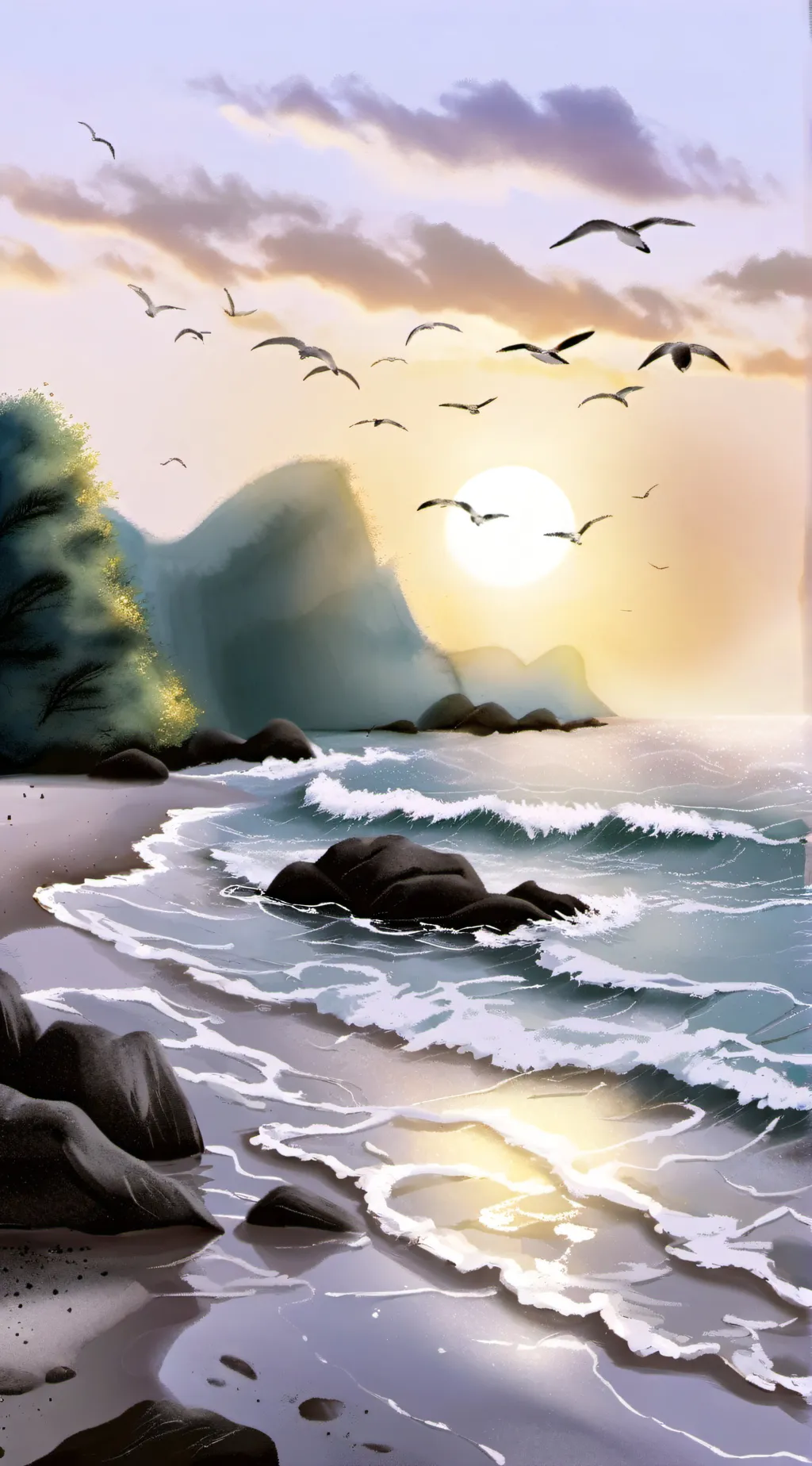 ai character: beach background