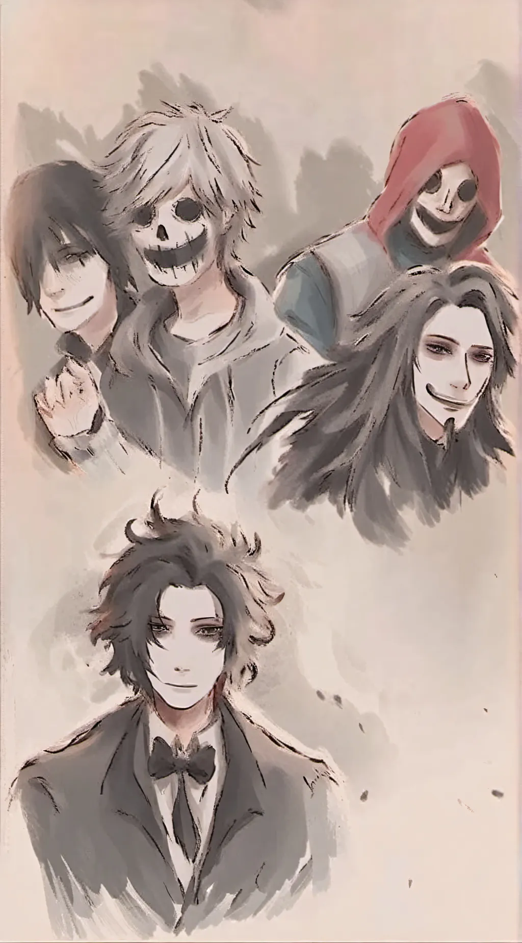 ai character: Creepypasta boys  background
