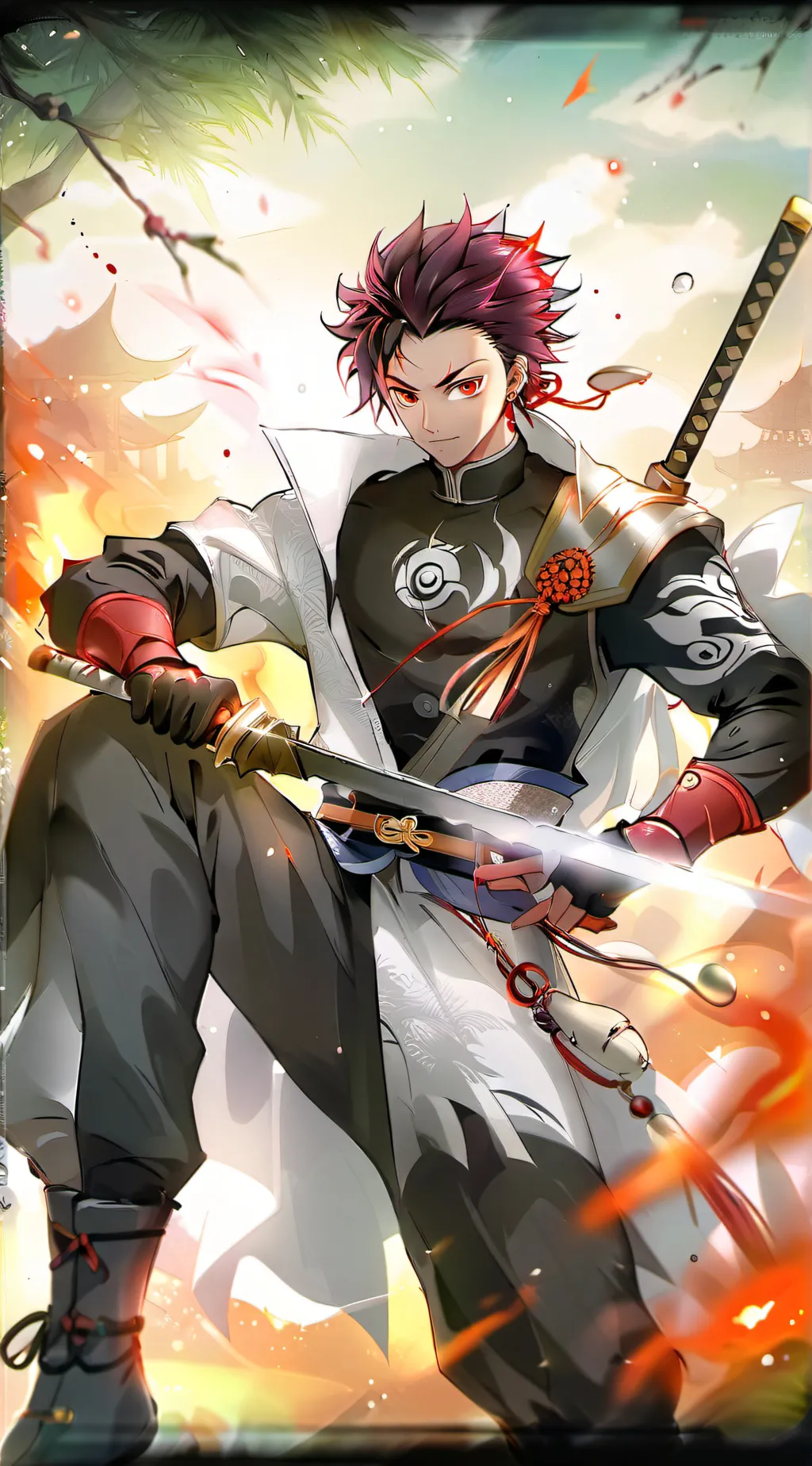 ai character: Tanjiro  background