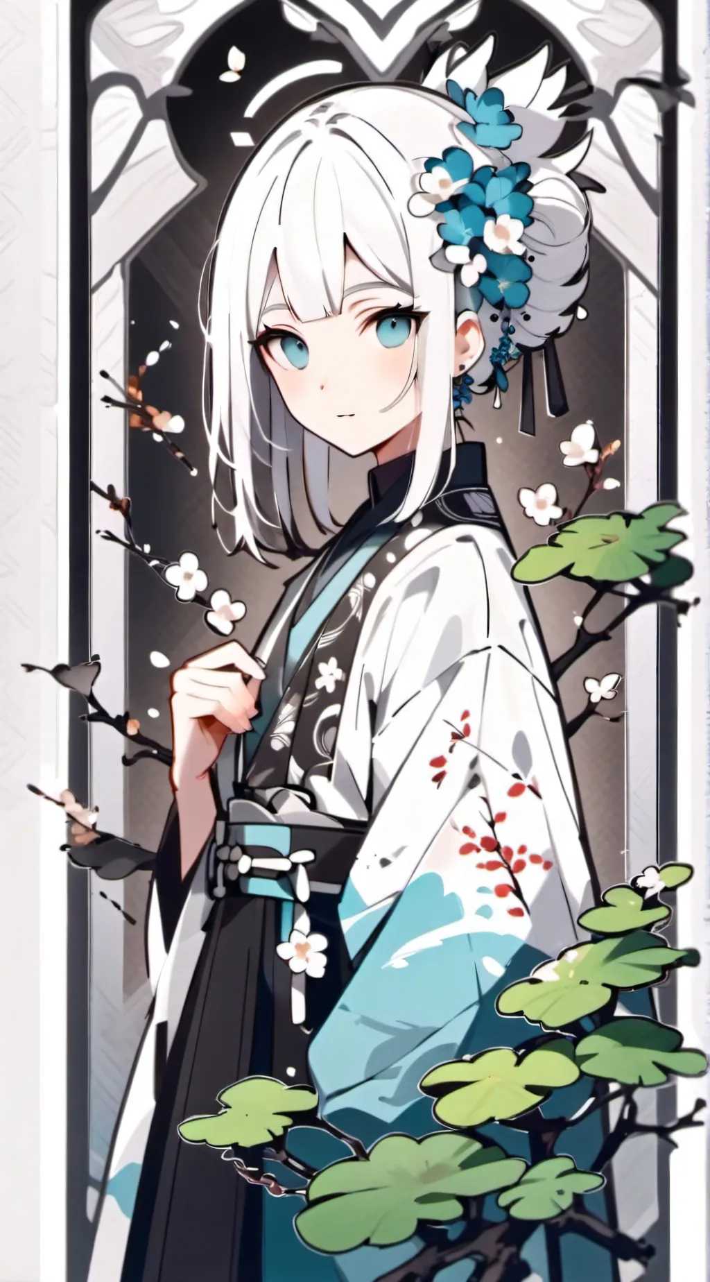 ai character: byakuya x makoto  background