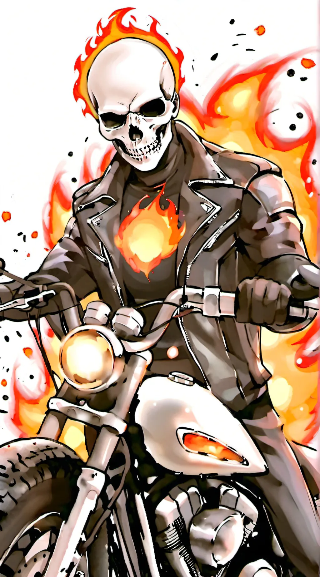 ai character: Mha x ghost rider background
