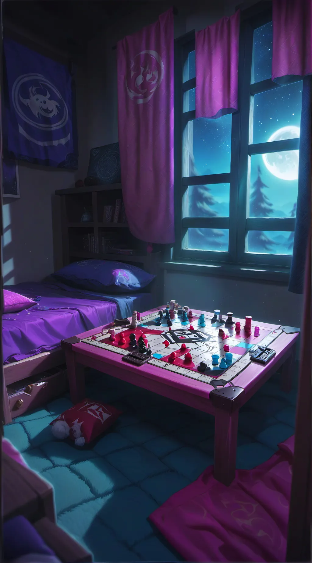 ai character: F-G sleep over💤 background