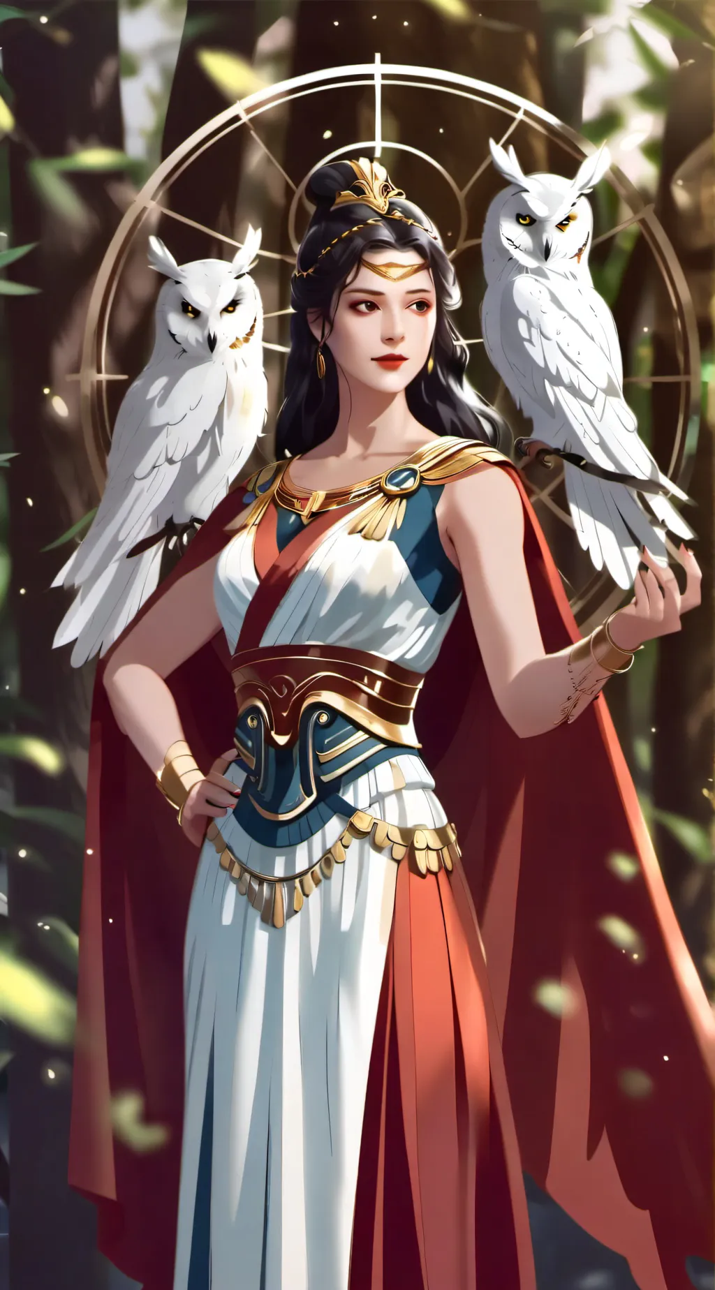 ai character: Athena  background