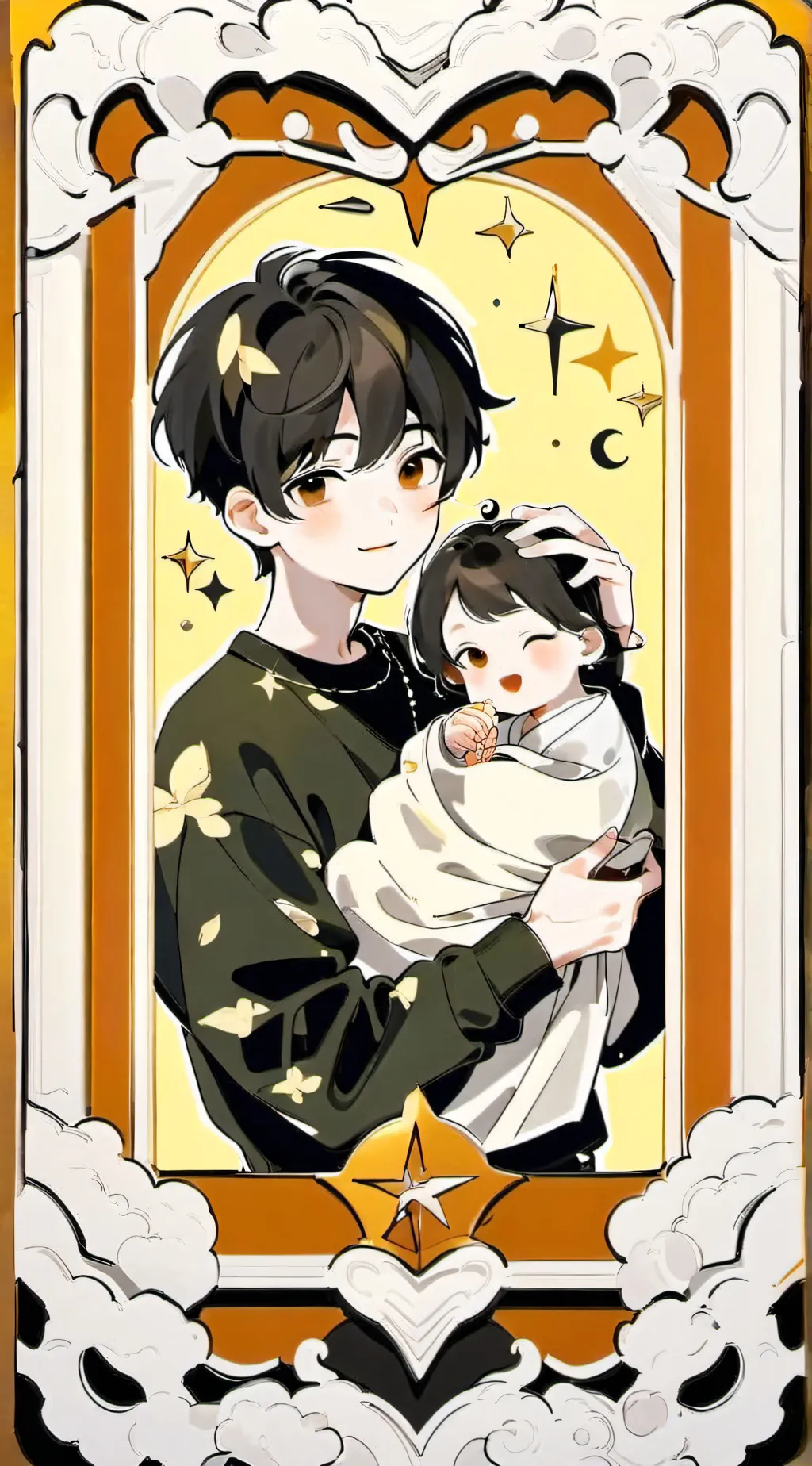 ai character: Newborn baby background