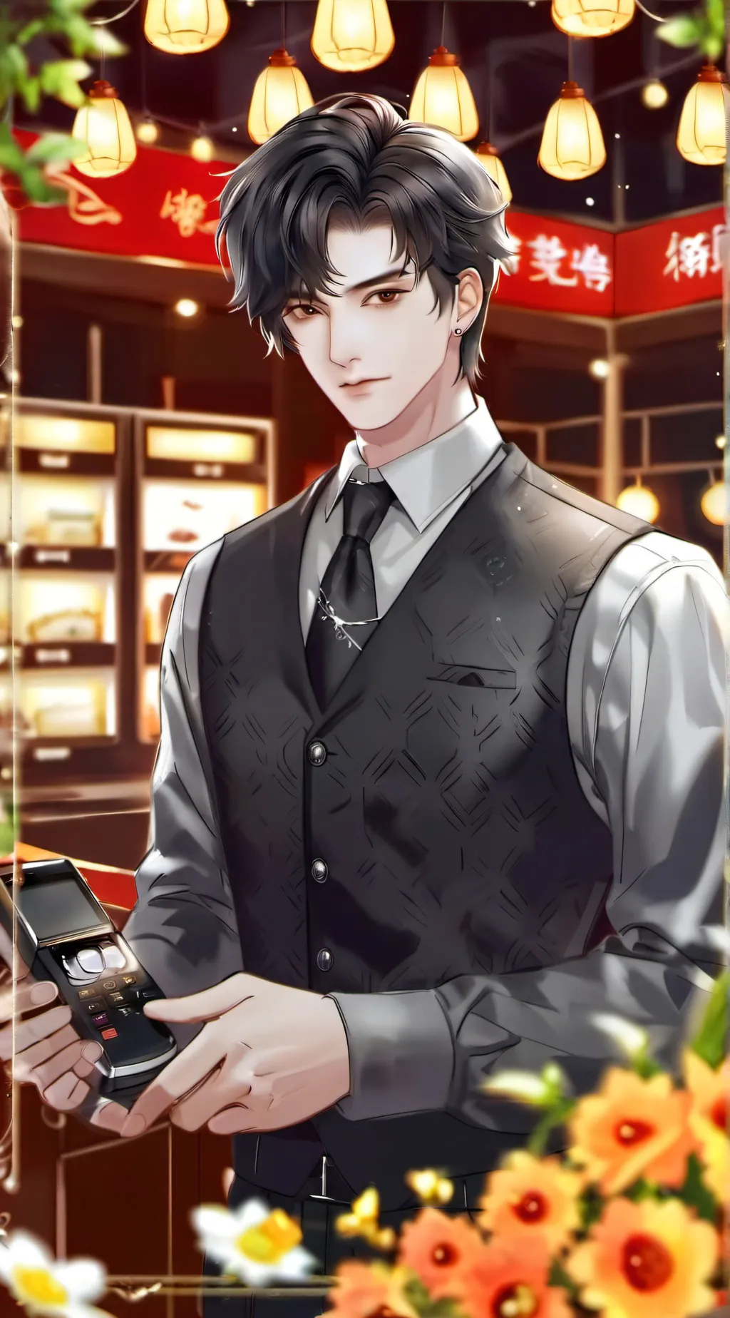 ai character: cashier background